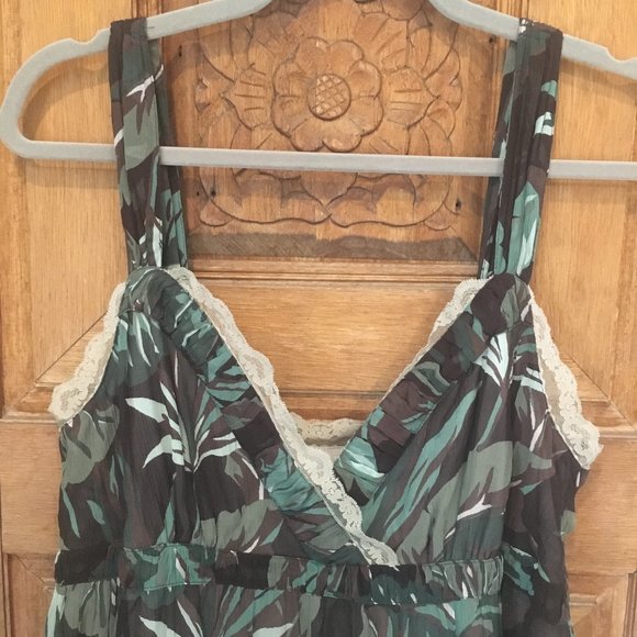 Michael Kors Dress 12 Tier midi Tropical Leaf - Picture 2 of 10